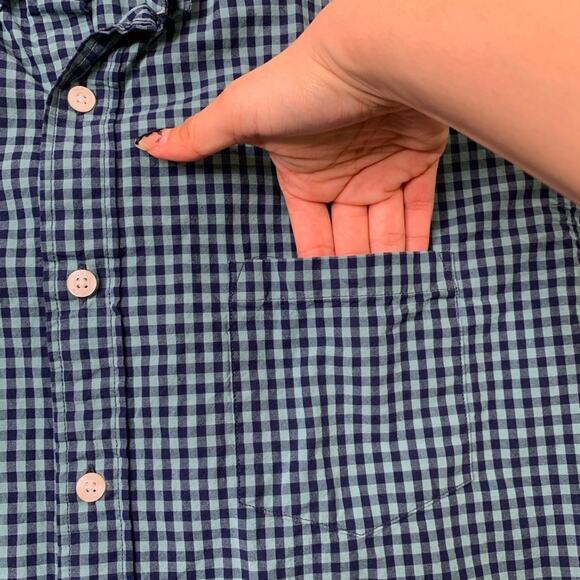 J Crew Shirts Mens XL Black Emerald Slim Untucked Flex Washed Check Button Down - Picture 7 of 10